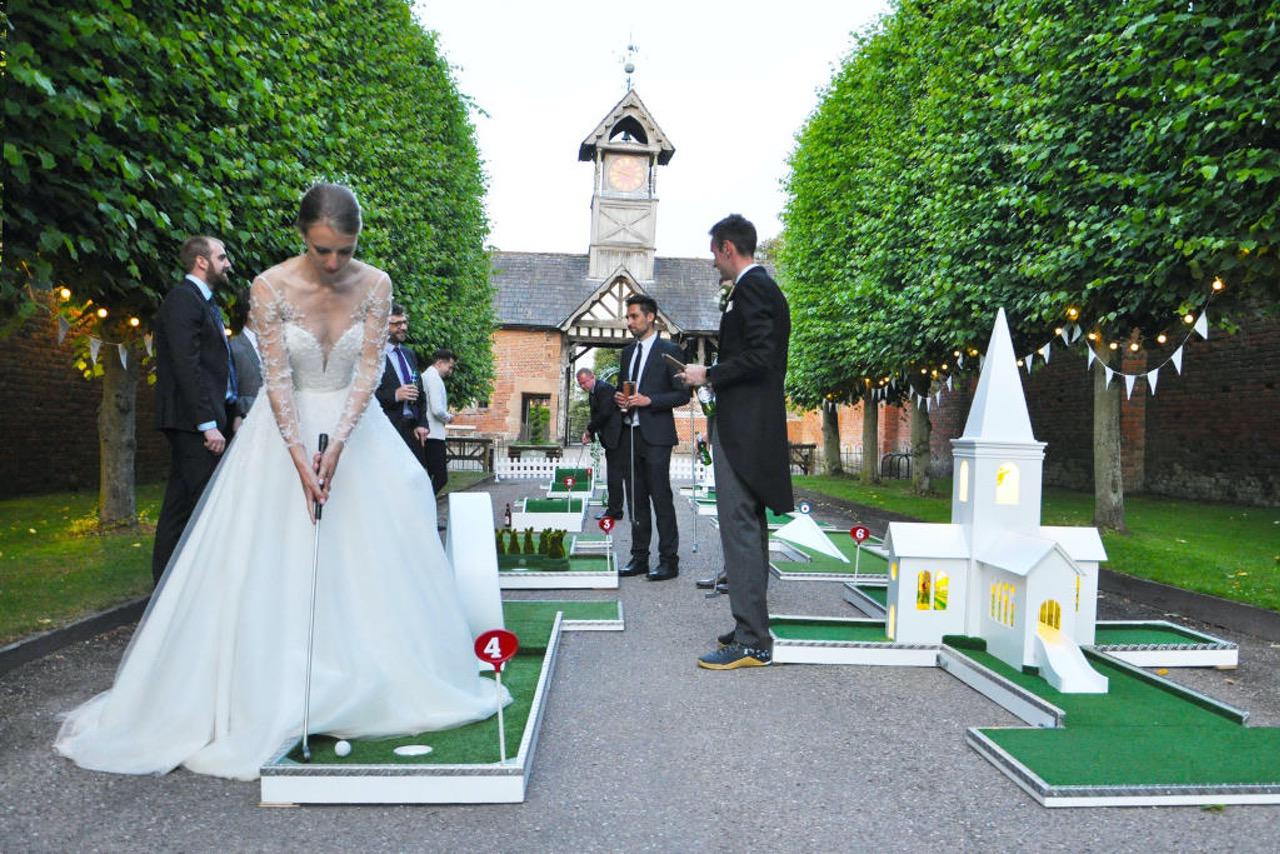 Arley Hall wedding entertainment portable mini golf