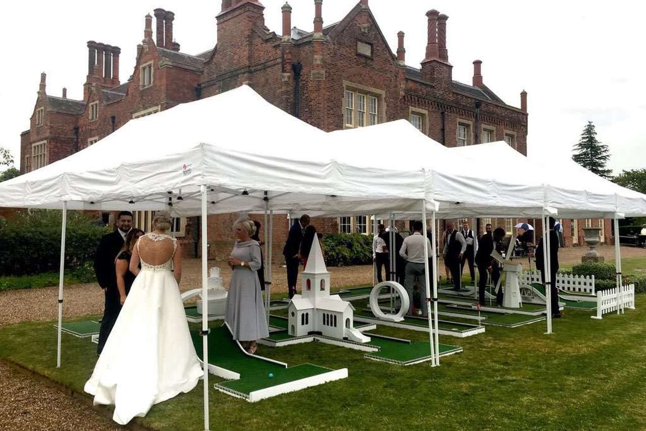 Hodsock Priory mobile crazy golf wedding entertainment