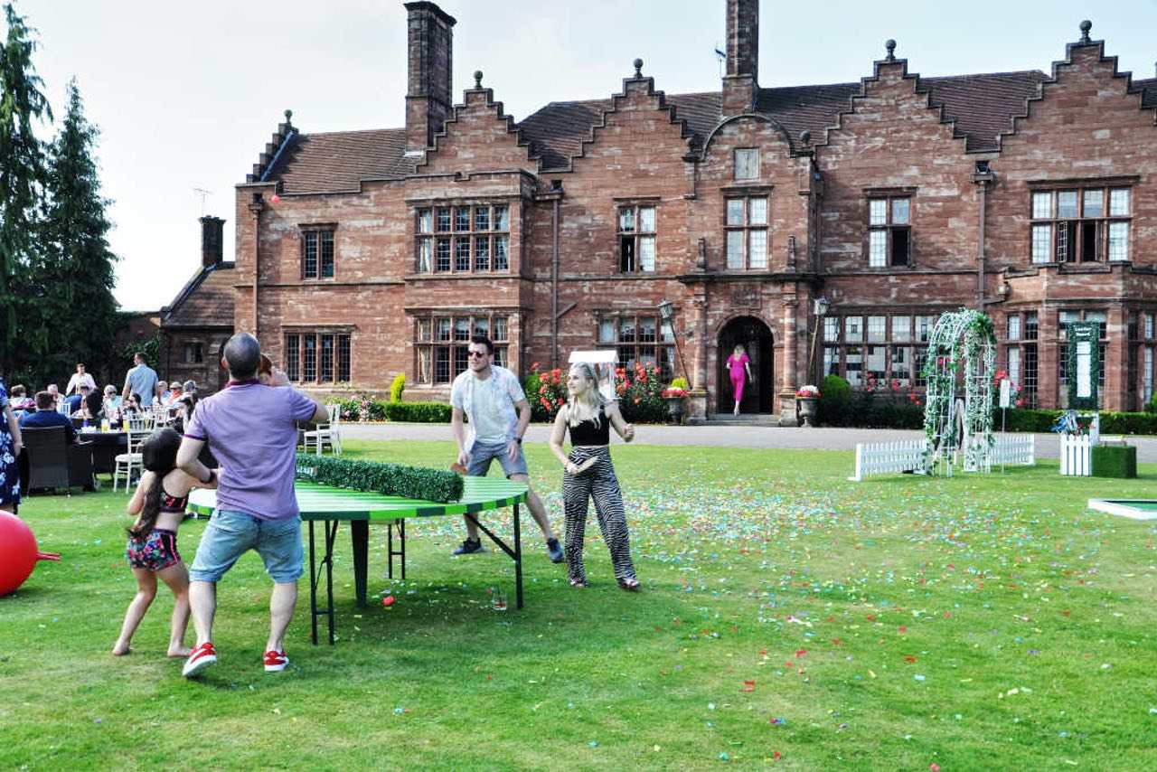 Wrenbury Hall Cheshire Wedding Venue garden entertainment